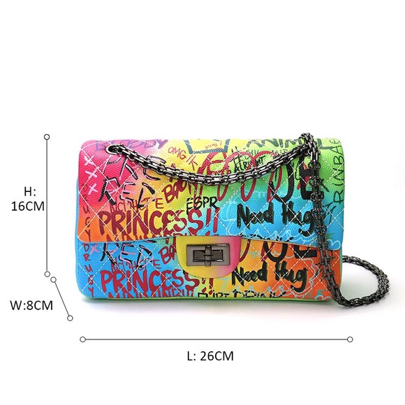 🔥🛍Only 2 left🔥🛍Neon Color Graffiti Handbag🛍🔥 - Picture 3 of 8